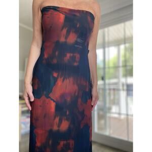 WHITE FOX BOUTIQUE DEEP ROSE NAVY MAXI DRESS M